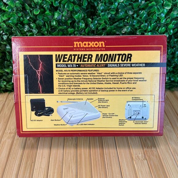 NIB Maxon WX-70 Severe USA Weather Monitor AC or Battery Power Automatic Alerts - Picture 2 of 6